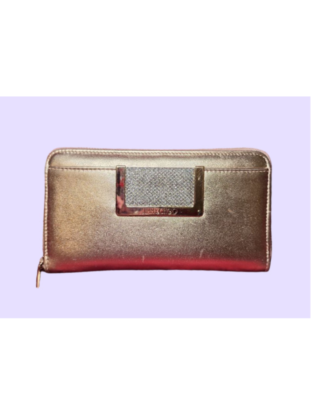 Jimmy Choo Gold Leather Long Wallet EUC